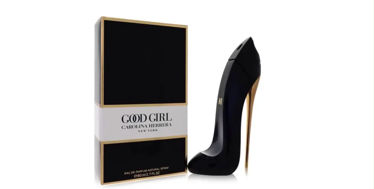 Black Carolina Herrera Good Girl stiletto bottle with its gift box